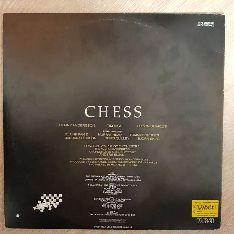 Chess -  Double Vinyl LP Record - Opened  - Very-Good+ Quality (VG+)