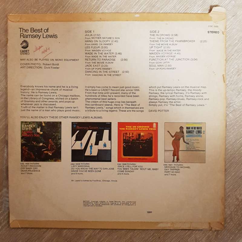 Ramsey Lewis  The Best Of Ramsey Lewis - Vinyl LP Record - Opened  - Very-Good Quality (VG)
