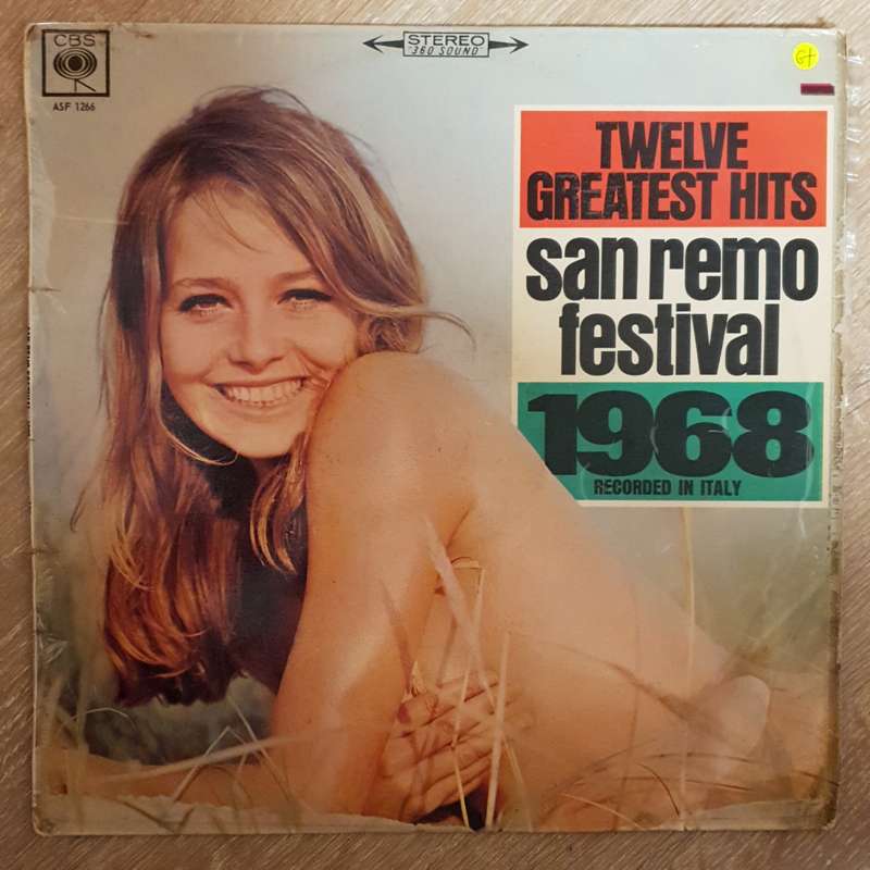 Twelve Greatest Hits San Remo Festival 1968  Vinyl LP Record - Opened  - Good+ Quality (G+)