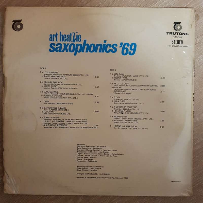 Art Heatlie  Saxophonics ´69 - Vinyl LP Record - Opened  - Very-Good Quality (VG)