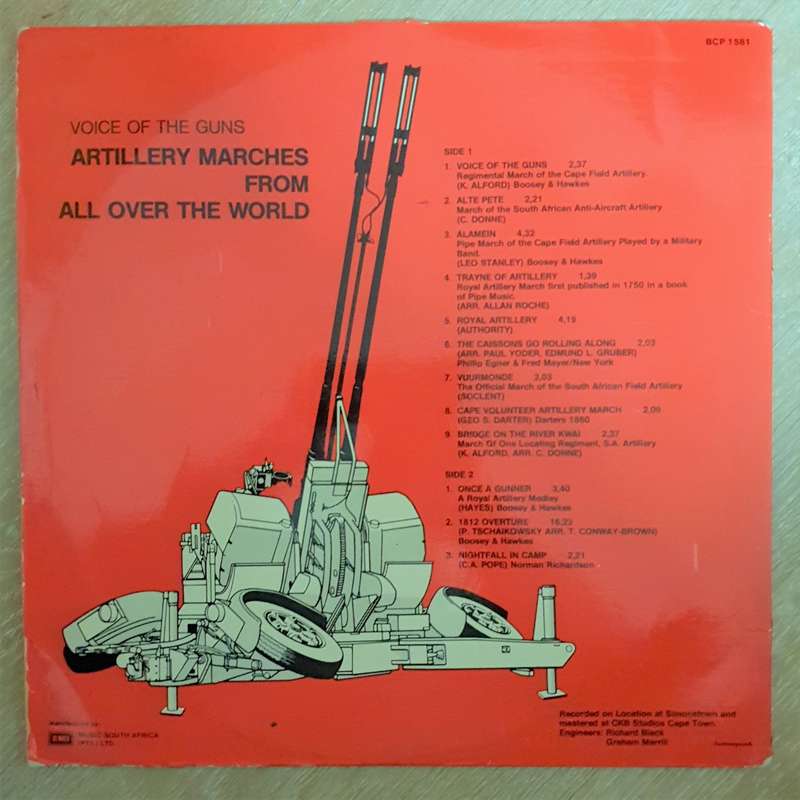 Artillery Marches - Played By the Band Of The South African Navy - Vinyl LP Record - Opened  - Ve...