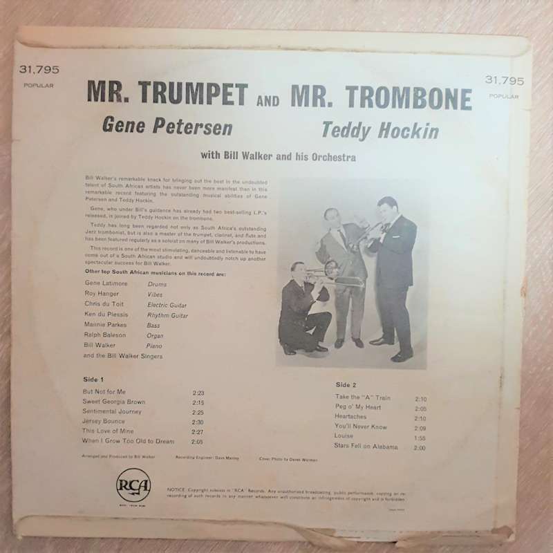 Mr Trumpet and Mr Trombone - Gene Peterson and Teddy Hockin with Bill Walker and His Orchestra  ...