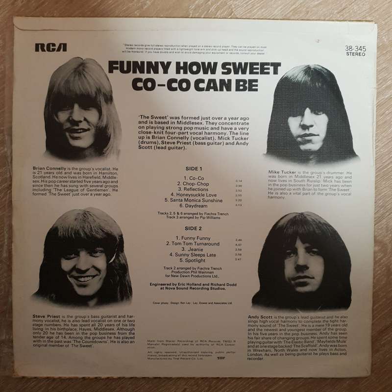 The Sweet  Funny How Sweet Co-Co Can Be - Vinyl LP Record - Opened  - Very-Good Quality (VG)