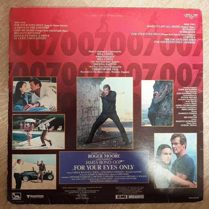 James Bond - For Your Eyes Only (Original Motion Picture Soundtrack)  Bill Conti  Vin...