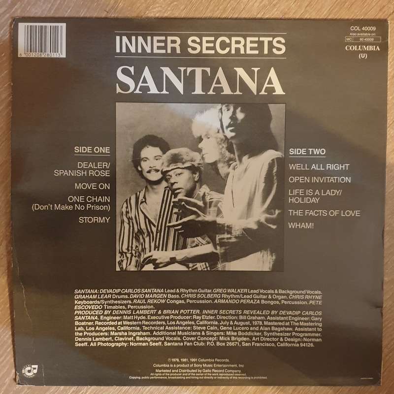 Santana - Inner Secrets (COL) -  Vinyl LP Record - Very-Good+ Quality (VG+)