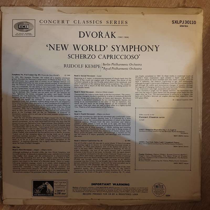 Dvorak - Berlin Philharmonic - Royal Philharmonic, Rudolf Kempe  'New World' Symphony/Scher...