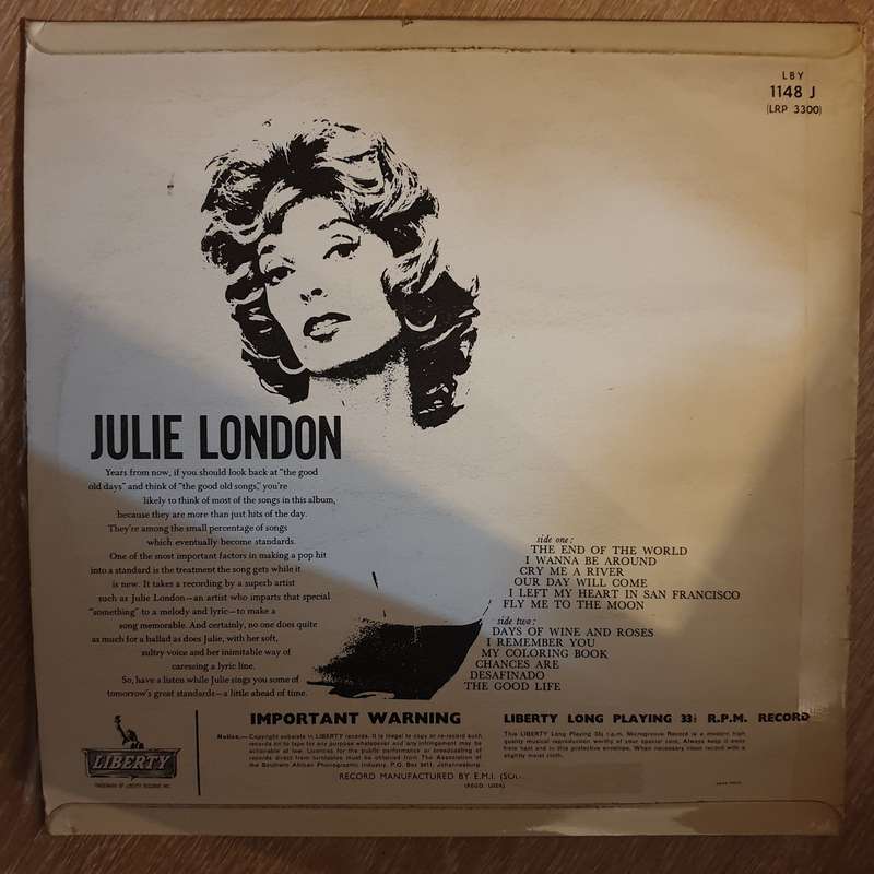 Julie London - The End of the World - Vinyl LP Record - Opened  - Very-Good+ Quality (VG+)