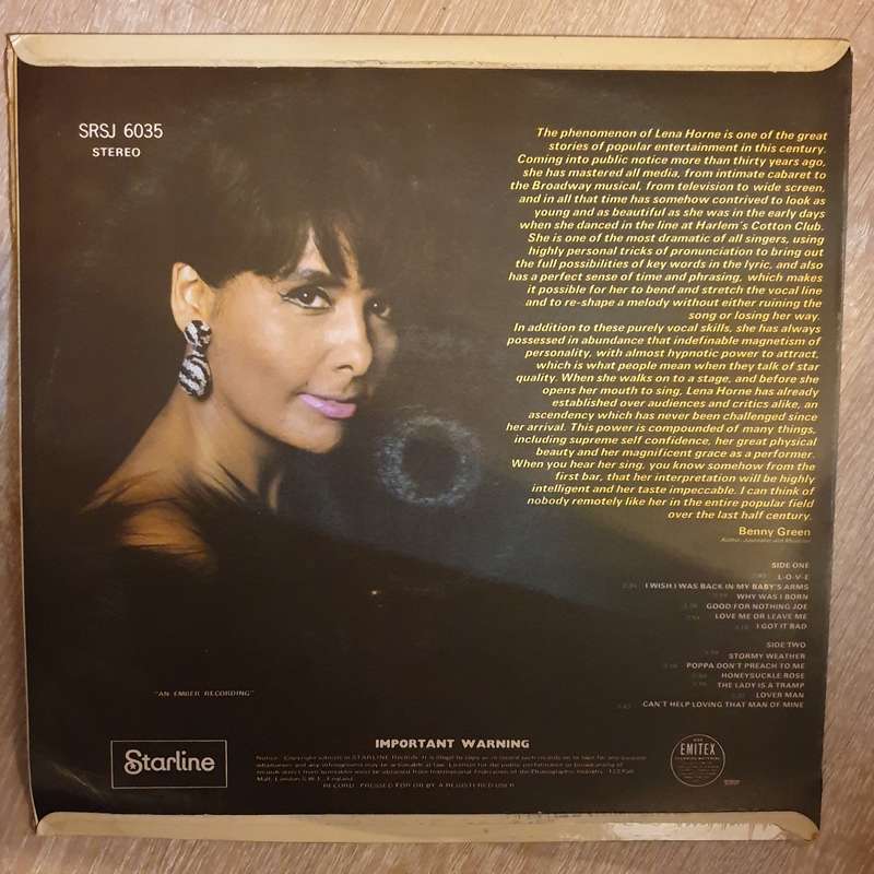 Lena Horne  Lena - Vinyl LP Record - Opened  - Very-Good+ Quality (VG+)
