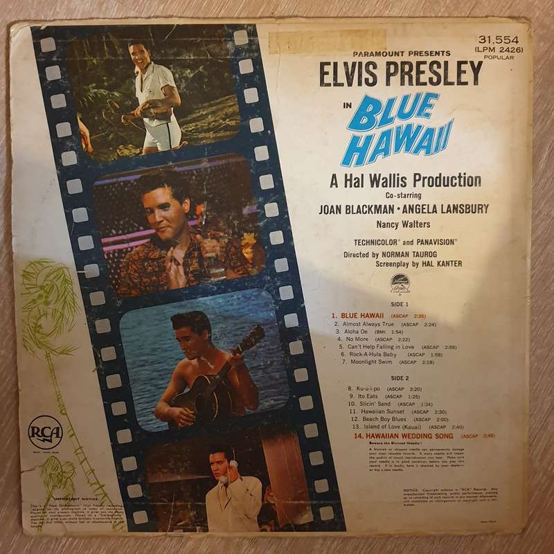 Elvis Presley  Blue Hawaii - Vinyl LP Record - Opened  - Fair Quality (F)