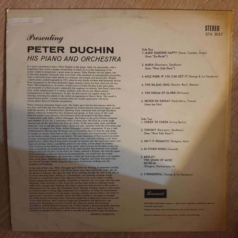 Peter Duchin, His Piano And Orchestra  Presenting Peter Duchin His Piano And Orchestra - Vi...