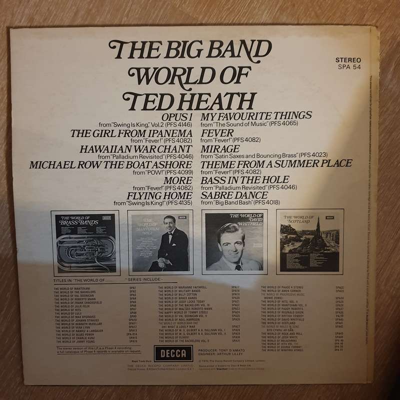 Ted Heath And His Music  The Big Band World Of Ted Heath - Vinyl LP Record - Opened  - Very...