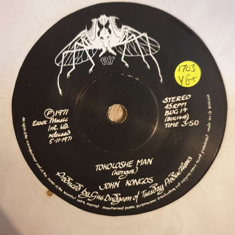 John Kongos  Tokoloshe Man - Vinyl 7" Record - Very-Good+ Quality (VG+)