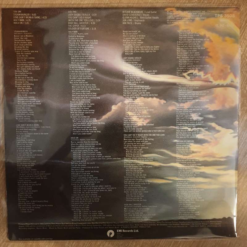 Deep Purple  Stormbringer (UK) - Vinyl LP Record - Opened  - Very-Good+ Quality (VG+)