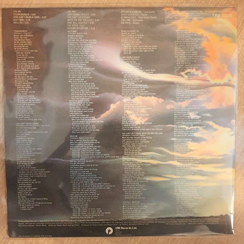 Deep Purple  Stormbringer (UK) - Vinyl LP Record - Opened  - Very-Good+ Quality (VG+)