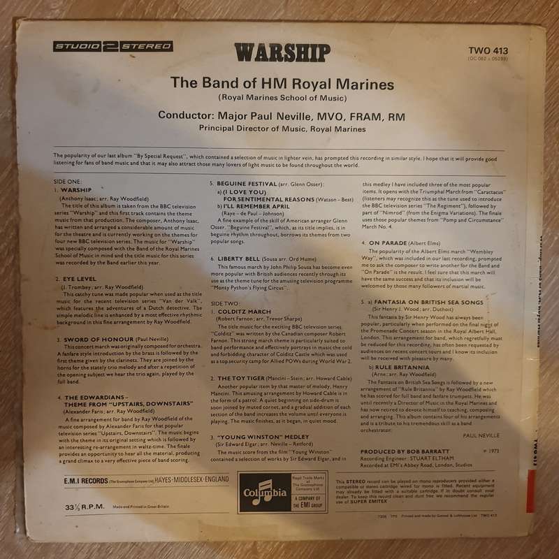 Band Of H.M. Royal Marines (Royal Marines School Of Music)  Warship - Vinyl LP Record - Ope...