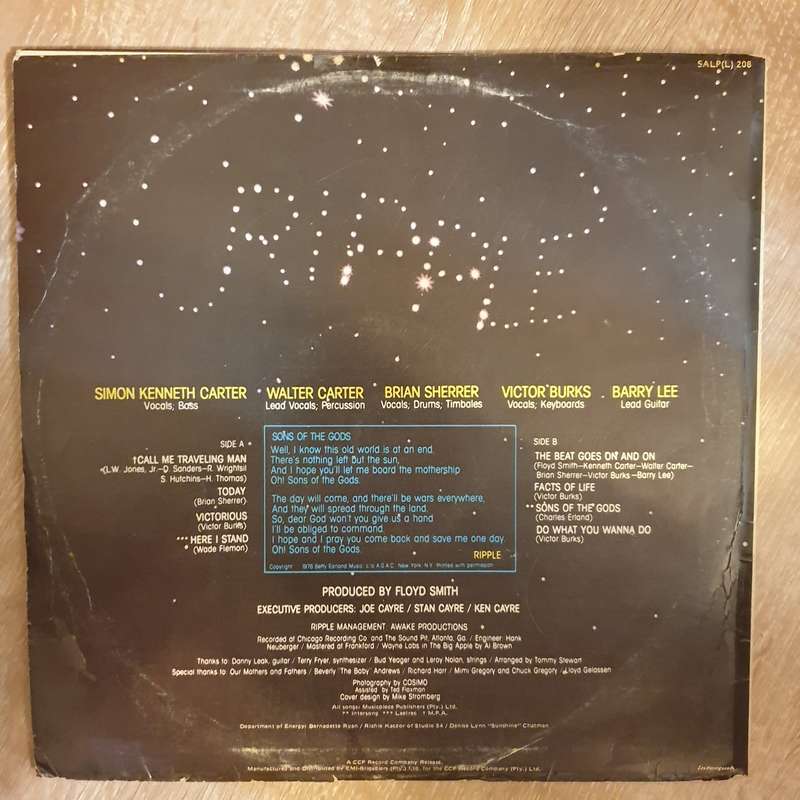 Ripple  Sons Of The Gods - Vinyl LP Record - Opened  - Very-Good+ Quality (VG+)