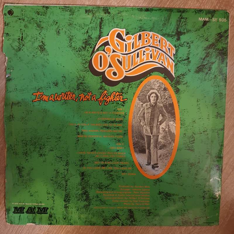 Gilbert O'Sullivan  I'm A Writer, Not A Fighter - Vinyl LP Record - Opened  - Very-Good+ Qu...