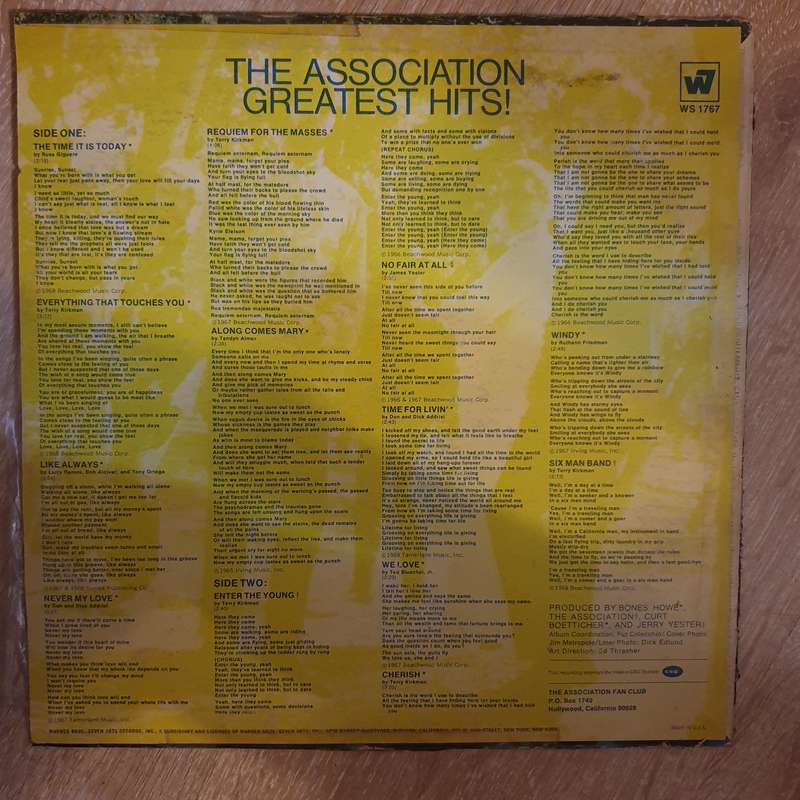 The Association  Greatest Hits!  - Vinyl LP Record - Opened  - Very-Good- Quality (VG-)