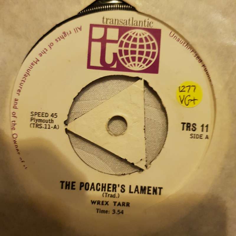 Wrex Tarr  The Poacher's Lament / Cocky Lobin - Vinyl 7" Record - Very-Good+ Quality (VG+)