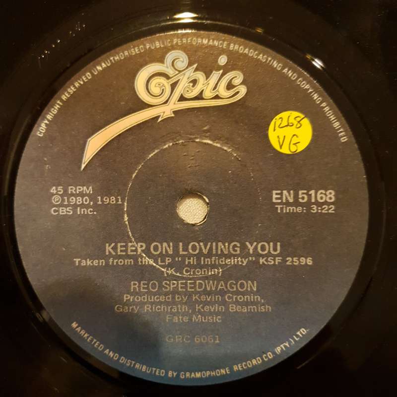 REO Speedwagon  Keep On Loving You / Follow My Heart   - Vinyl 7" Record - Opened  - Very-G...
