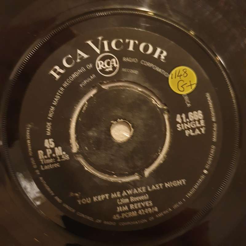 Jim Reeves  Don't Let Me Cross Over / You Kept Me Awake Last Night - Vinyl 7" Record - Open...