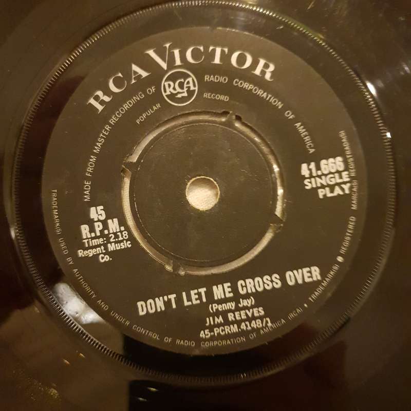 Jim Reeves  Don't Let Me Cross Over / You Kept Me Awake Last Night - Vinyl 7" Record - Open...