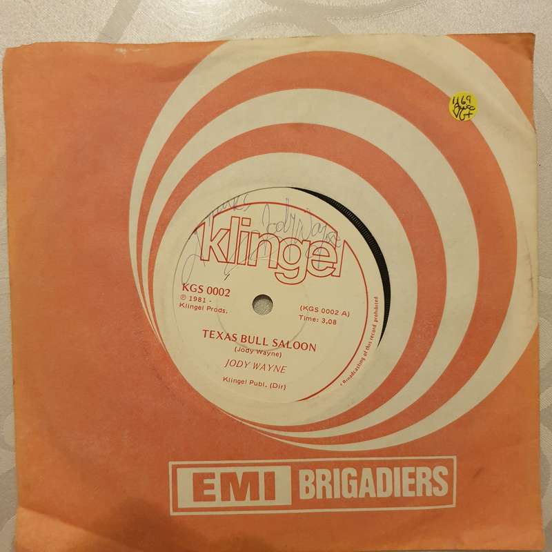 Jody Wayne - Texas Bull Saloon - Vinyl 7" Record - Very-Good+ Quality (VG+)