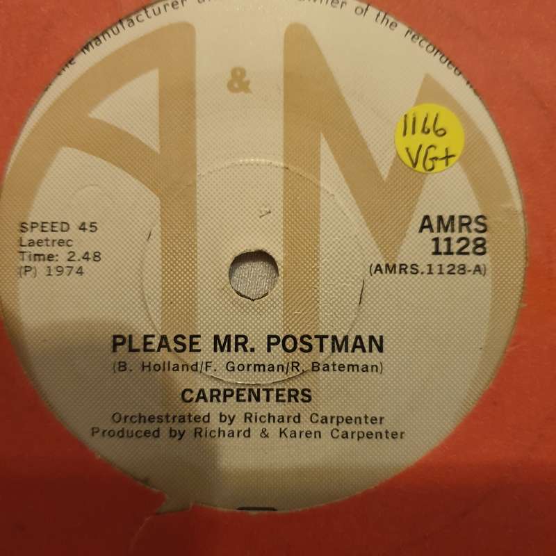 Carpenters  Please Mr. Postman - Vinyl 7" Record - Very-Good+ Quality (VG+)