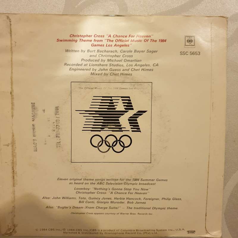 Christopher Cross  A Chance For Heaven  - Vinyl 7" Record - Opened  - Very-Good Quality (VG)