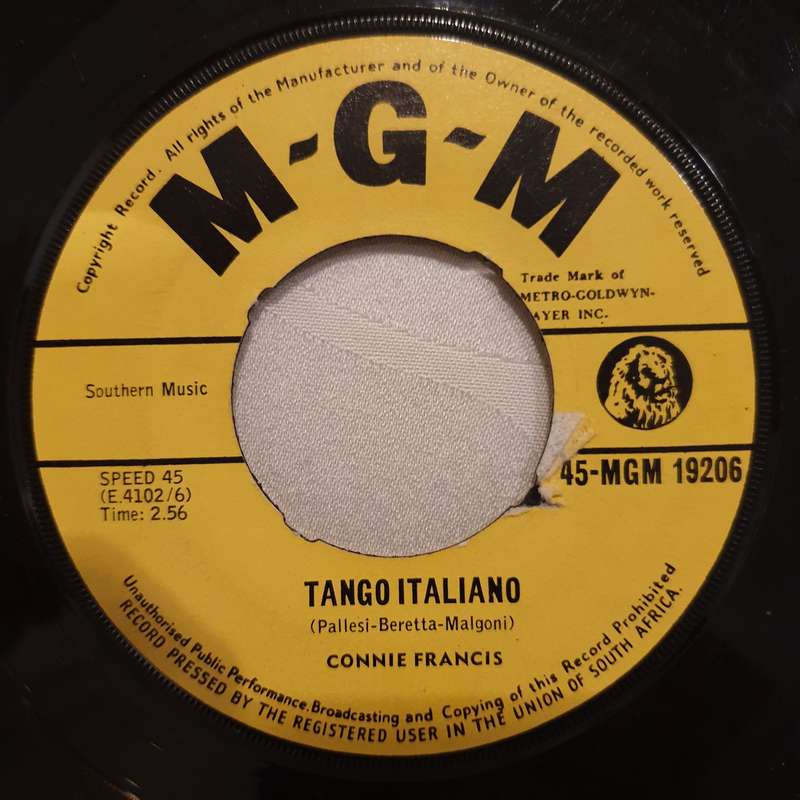 Connie Francis  Al Di La / Tango Italiano - Vinyl 7" Record - Good Quality (G)