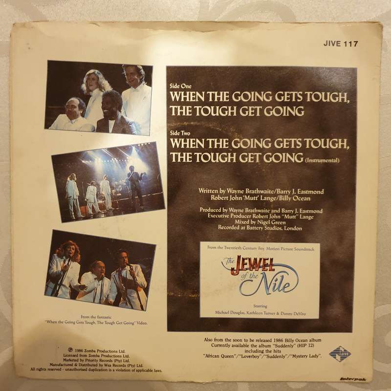Billy Ocean  When The Going Gets Tough, The Tough Get Going - Vinyl 7" Record - Good Qualit...