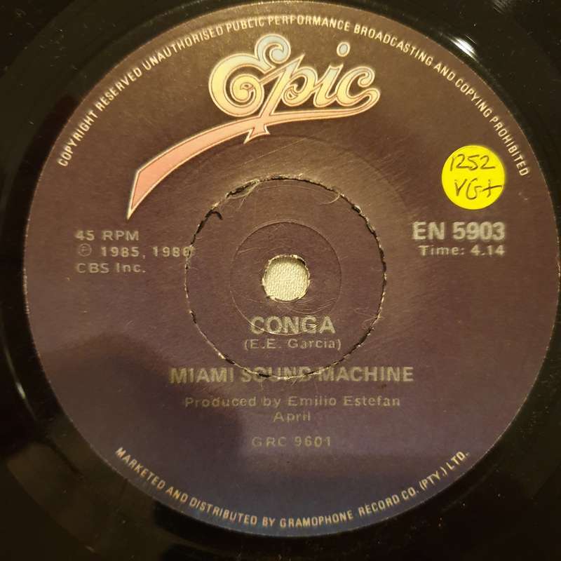 Miami Sound Machine  Conga! - Vinyl 7" Record - Very-Good+ Quality (VG+)