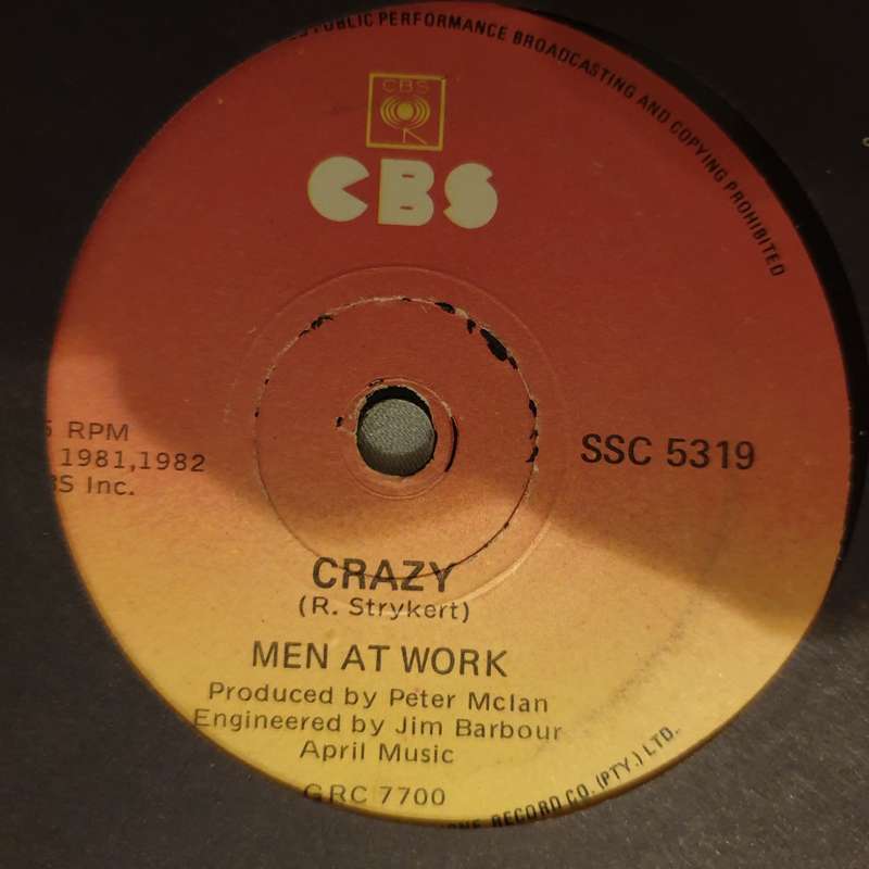 Men At Work  Down Under - Vinyl 7" Record - Very-Good+ Quality (VG+)
