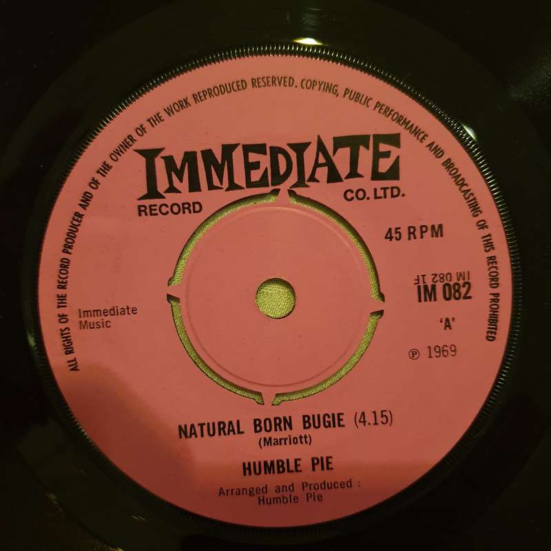Humble Pie  Natural Born Bugie - Vinyl 7" Record - Very-Good+ Quality (VG+)