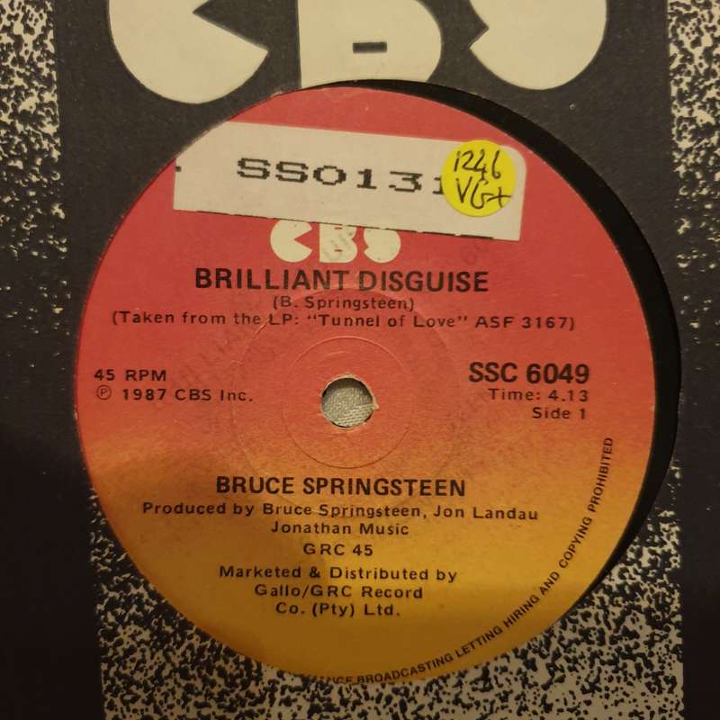 Bruce Springsteen  Brilliant Disguise - Vinyl 7" Record - Very-Good+ Quality (VG+)