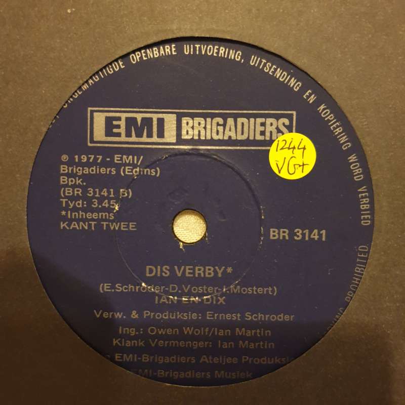 Ian en Dix - Gee Jou my Liefde/Dis Verby - Vinyl 7" Record - Very-Good+ Quality (VG+)