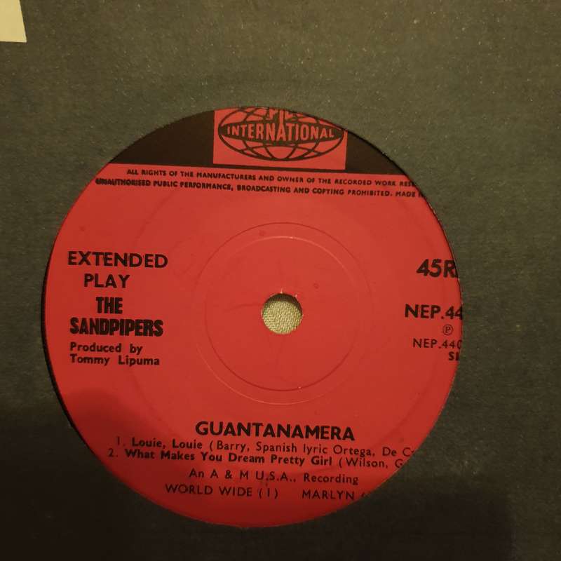 The Sandpipers  Guantanamera  - Vinyl 7" Record - Opened  - Very-Good Quality (VG)