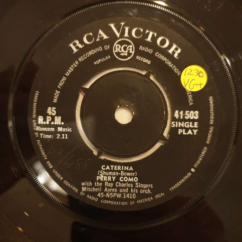 Perry Como  The Island Of Forgotten Lovers / Caterina - Vinyl 7" Record - Very-Good+ Qualit...
