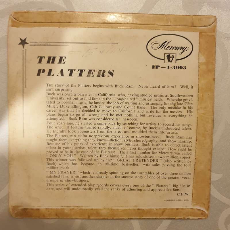 The Platters  The Platters Vol. I - Vinyl 7" Record - Opened  - Good+ Quality (G+)