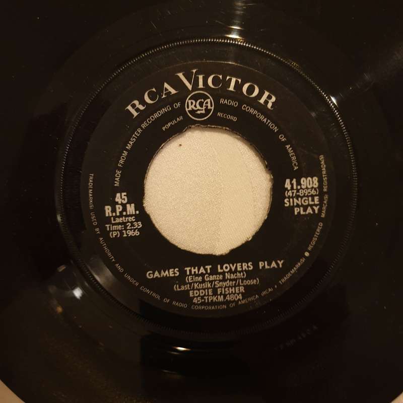 Eddie Fisher  Games That Lovers Play (Eine Ganze Nacht) - Vinyl 7" Record - Very-Good+ Qual...
