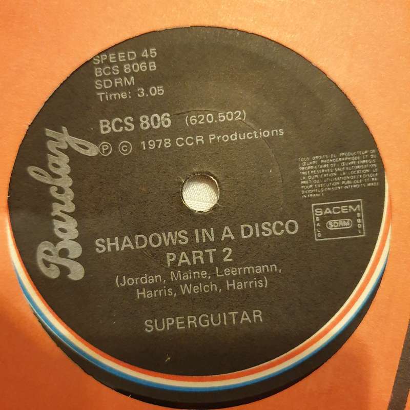 Superguitar  Shadows In A Disco  - Vinyl 7" Record - Opened  - Very-Good Quality (VG)