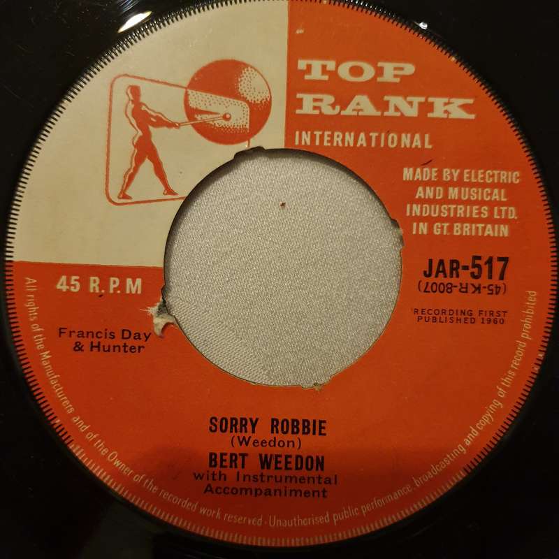 Bert Weedon  Sorry Robbie / Easy Beat - Vinyl 7" Record - Good Quality (G)