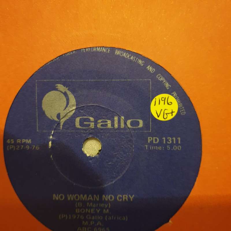 Boney M.  Daddy Cool/N Woman No Cry - Vinyl 7" Record - Very-Good+ Quality (VG+)