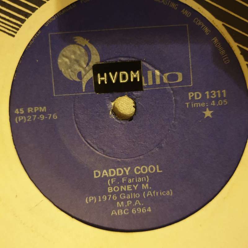 Boney M.  Daddy Cool/N Woman No Cry - Vinyl 7" Record - Very-Good+ Quality (VG+)