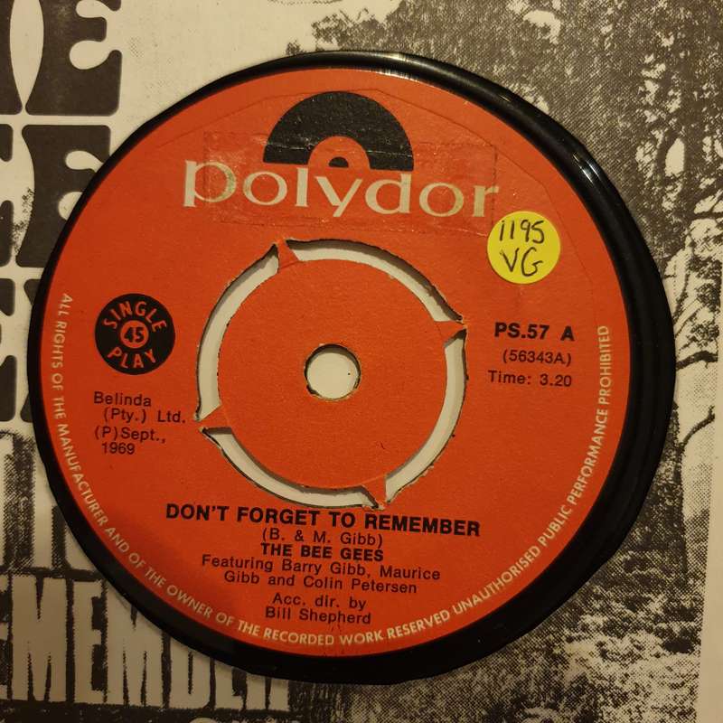 Bee Gees  Don't Forget To Remember  - Vinyl 7" Record - Opened  - Very-Good Quality (VG)