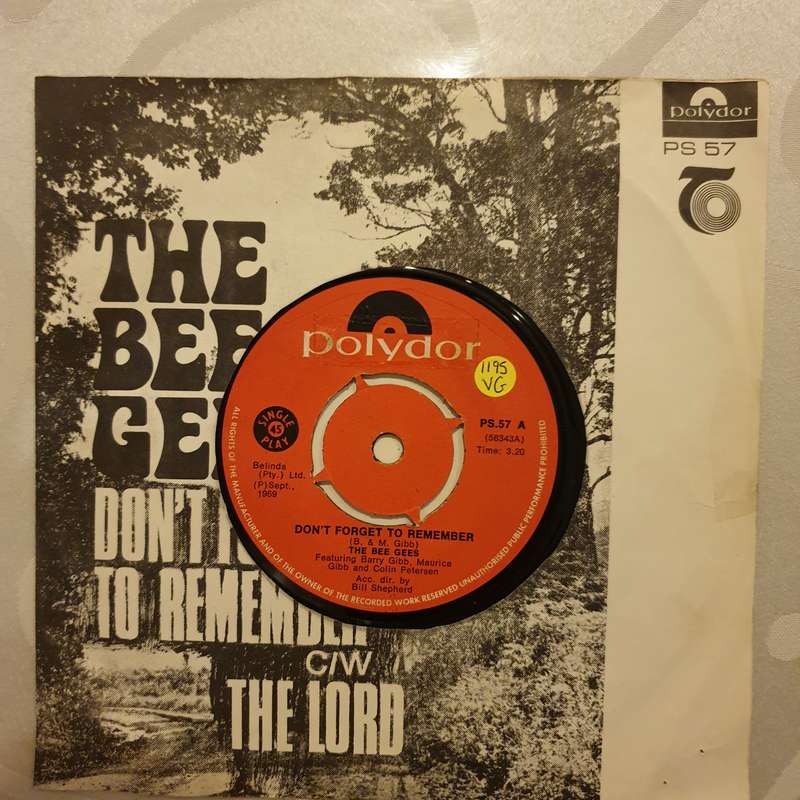 Bee Gees  Don't Forget To Remember  - Vinyl 7" Record - Opened  - Very-Good Quality (VG)