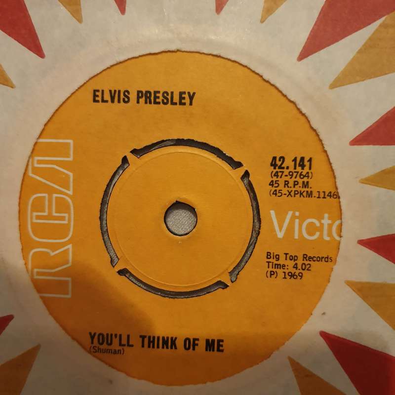 Elvis Presley  Suspicious Minds - Vinyl 7" Record - Very-Good+ Quality (VG+)