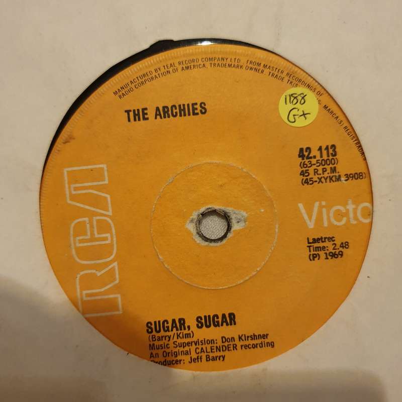 The Archies  Sugar, Sugar / Melody Hill - Vinyl 7" Record - Opened  - Good+ Quality (G+)