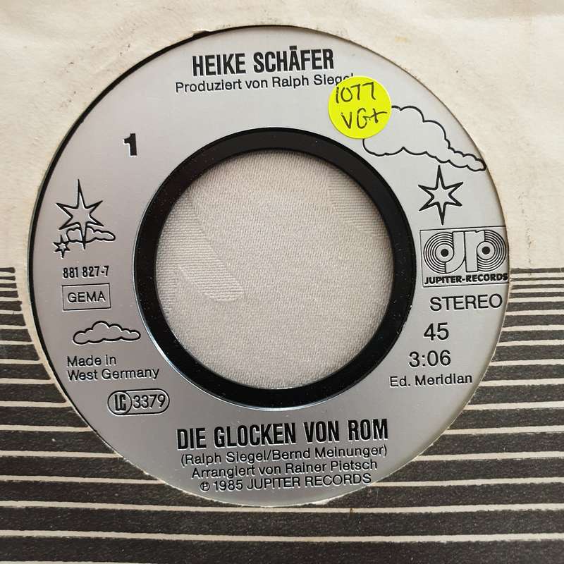 Heike Schäfer  Die Glocken Von Rom - Vinyl 7" Record - Very-Good+ Quality (VG+)
