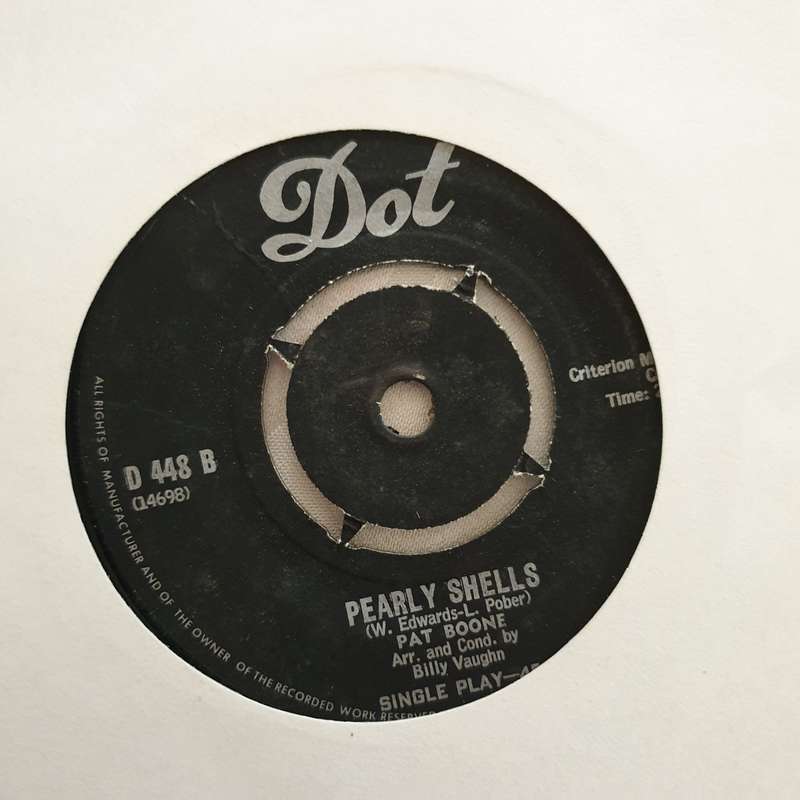 Pat Boone  Pearly Shells / Crazy Arms - Vinyl 7" Record - Very-Good+ Quality (VG+)